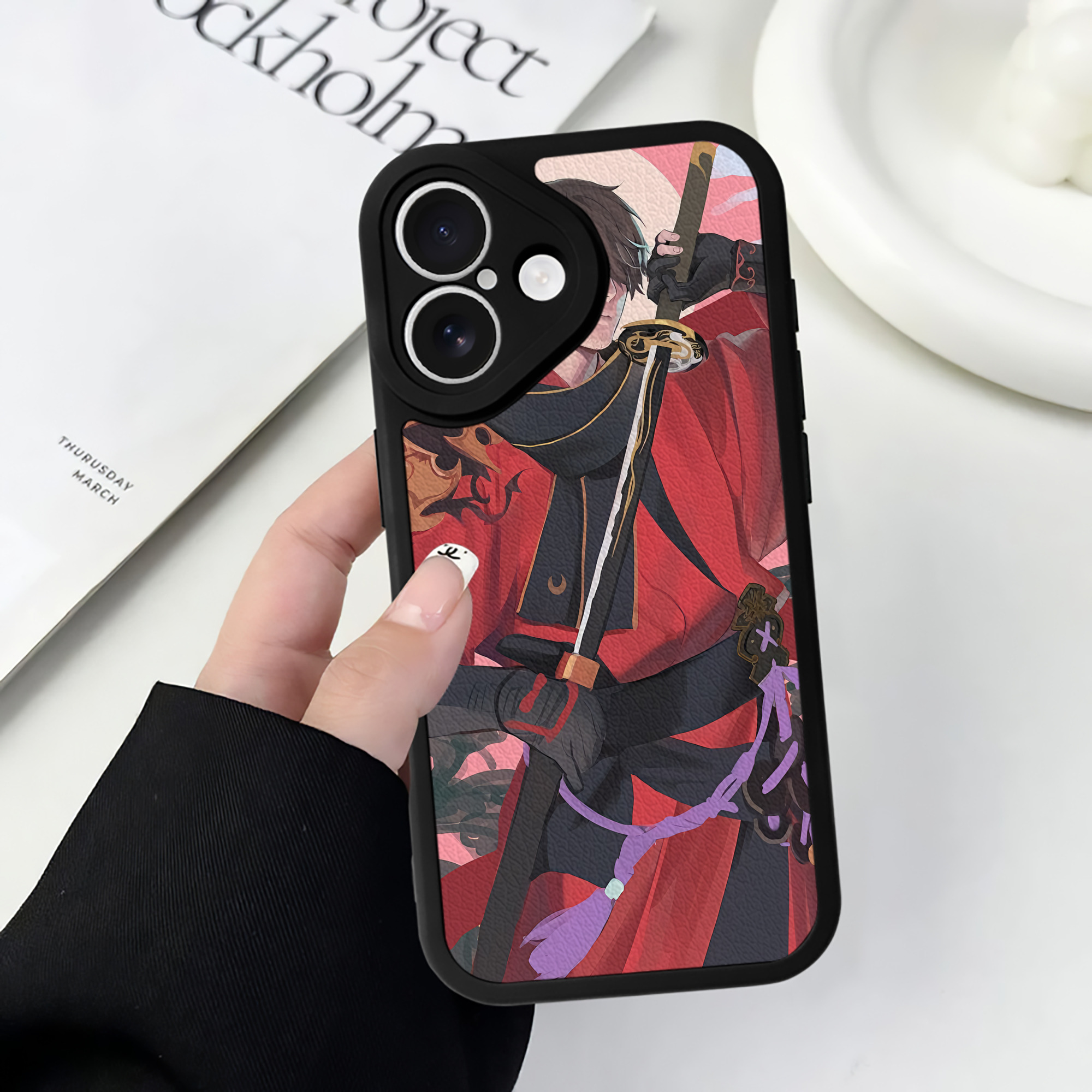 （画像用） 刀剣乱舞 Touken Ranbu 【iPhone 16シリーズ対応】シリコンスマホケース（レザー調） 材質：シリコン
